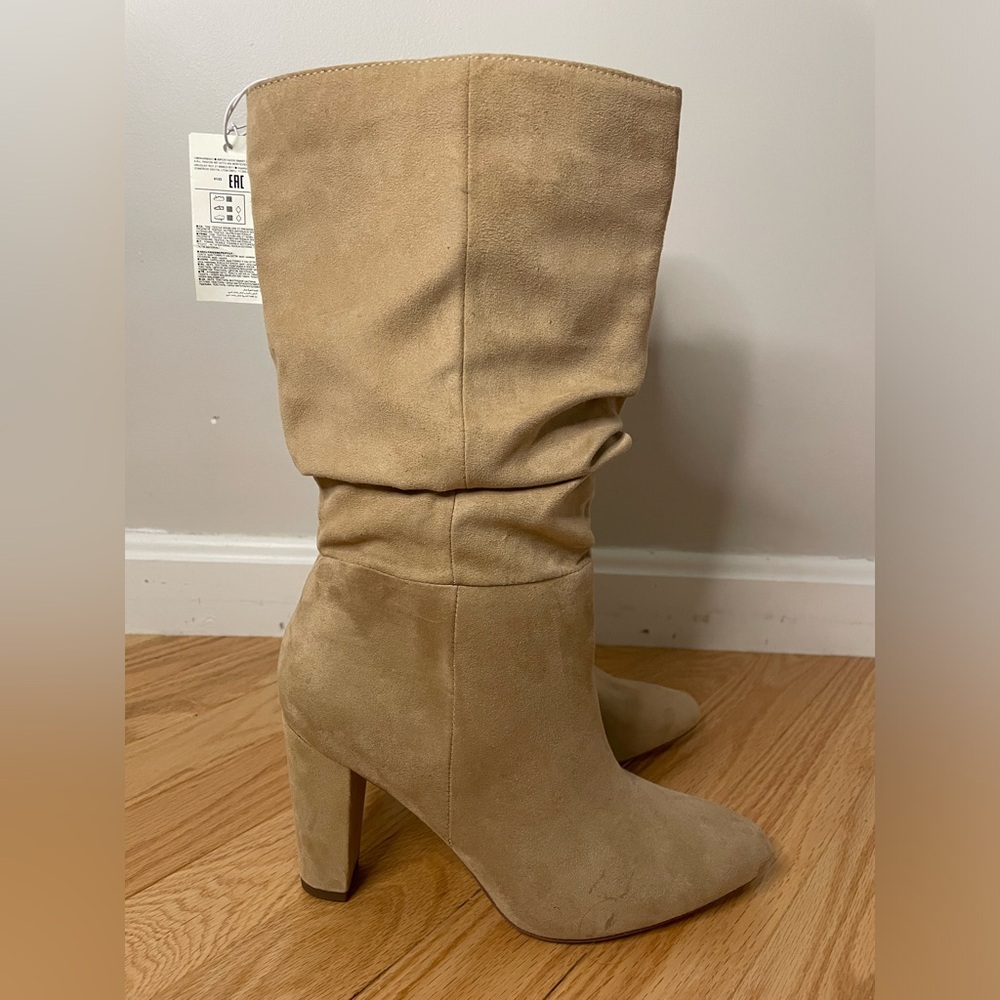 Banana Republic Slouchy Suede High Heel Boot, Biscotti, Size 7, NWT - Picture 7 of 12